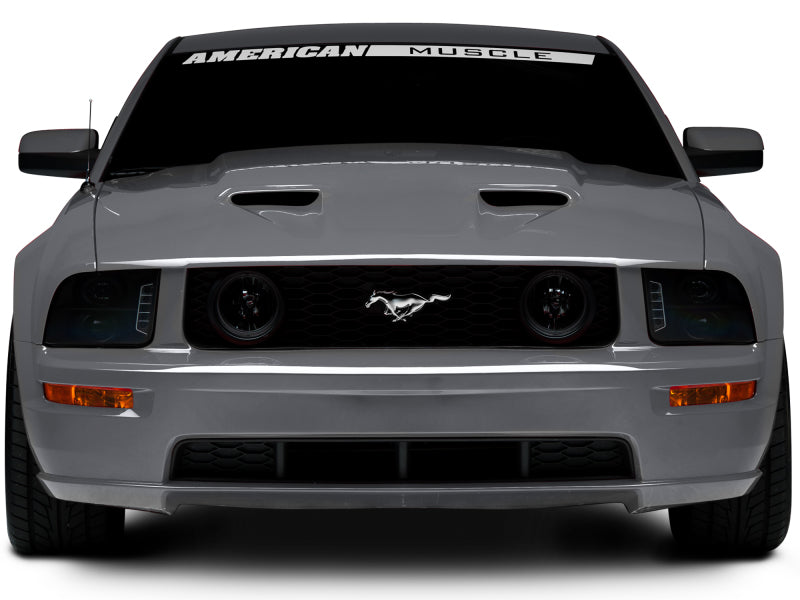 Raxiom 05-09 Ford Mustang w/ Halogen LED Halo Prjctr Headlights-Blk Hsng(Smoked Lens Exclude GT500)-Headlights-Raxiom