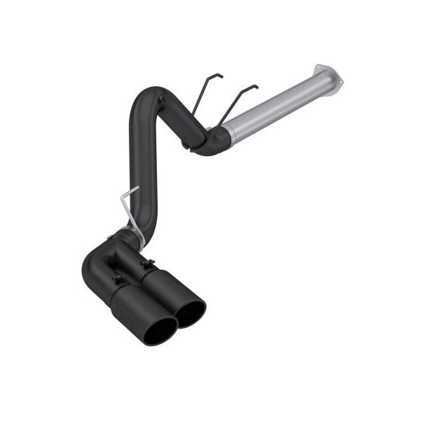 MBRPS6290BLK-MBRP 17-24 Ford F250/350/450 6.4 L Filter Back Single Side Dual Exit Exhaust System BLK.-DPF Back-MBRP