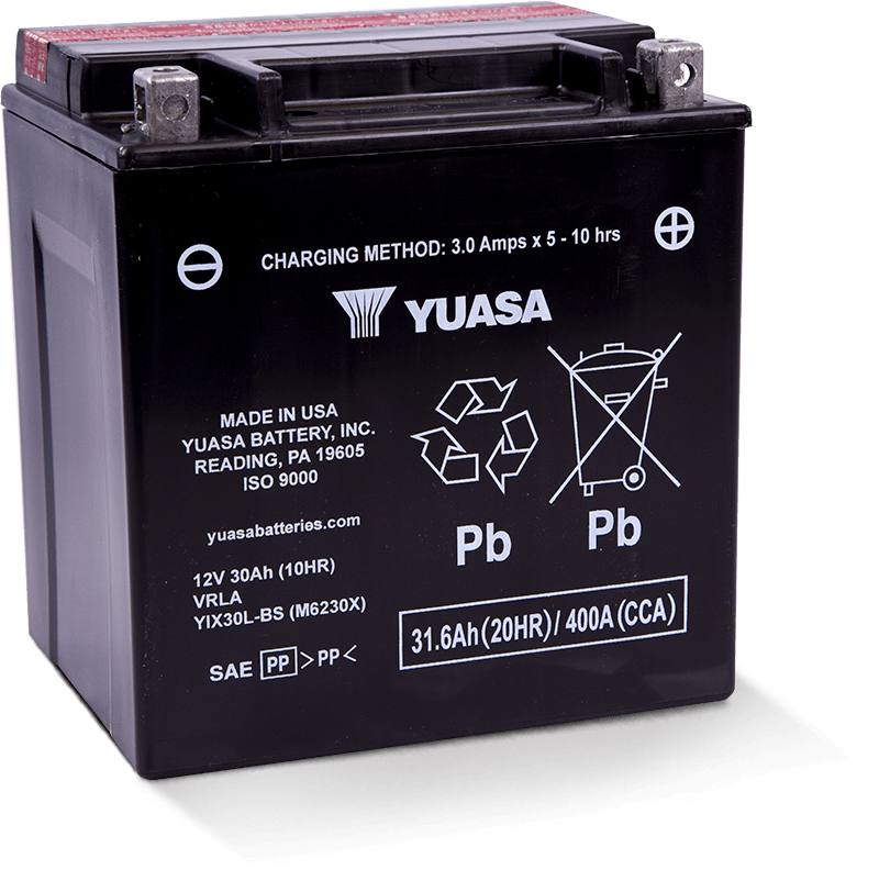 Yuasa YIX30L-BS High Performance Maintenance Free AGM 12 Volt Battery (Bottle Supplied)-Batteries-Yuasa Battery