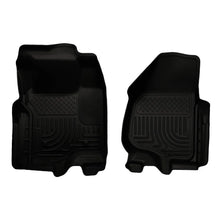Load image into Gallery viewer, Husky Liners 11-12 Ford Super Duty Crew &amp; Extended Cab WeatherBeater Front Row Black Floor Liners - Husky Liners HSL18731