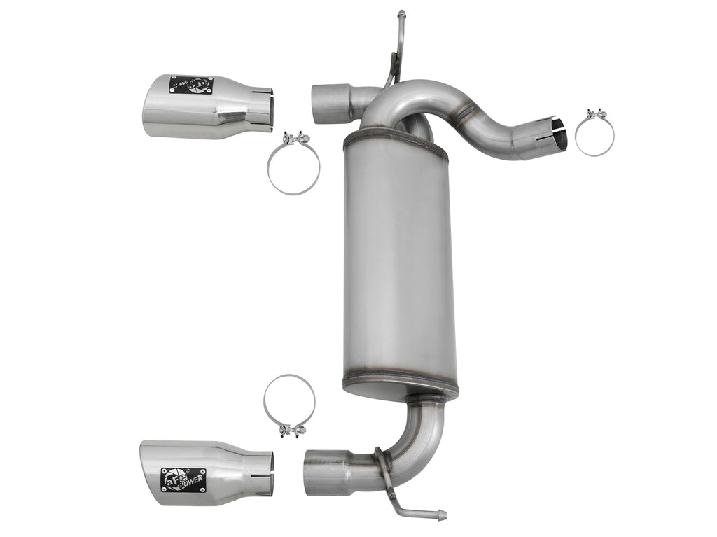 aFe aFe Rebel Series 2.5in 409 SS Axle-Back Exhaust w/Polished Tips 07+ Jeep Wrangler (JK) V6 3.6L/3.8L