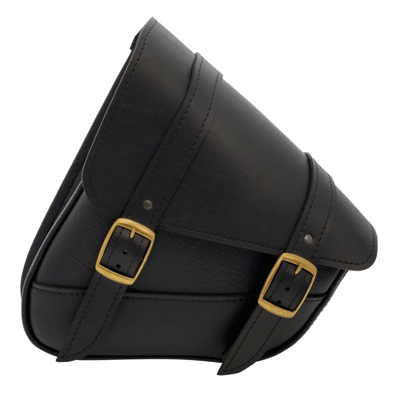 WAM59776-08-Willie & Max HD Softails, Yam Rd Stars, Kaw Vulcan 900, Suz C50 Brass Monkey Swingarm Bag - Black-Bags - Bike Bags-Willie & Max