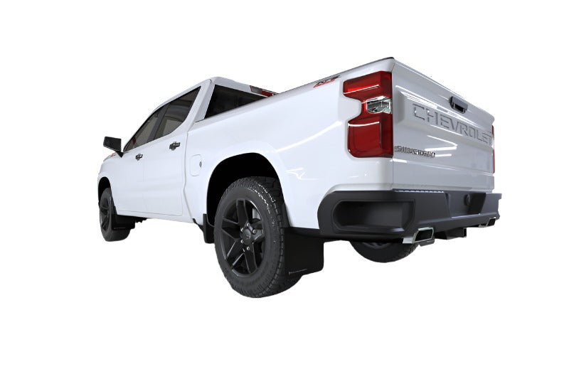 RALMF121-UR-BLK-RD-Rally Armor 19-24 Gen 4 Chevy Silverado 1500 Black UR Mud Flap Metallic Red Logo-Mud Flaps-Rally Armor