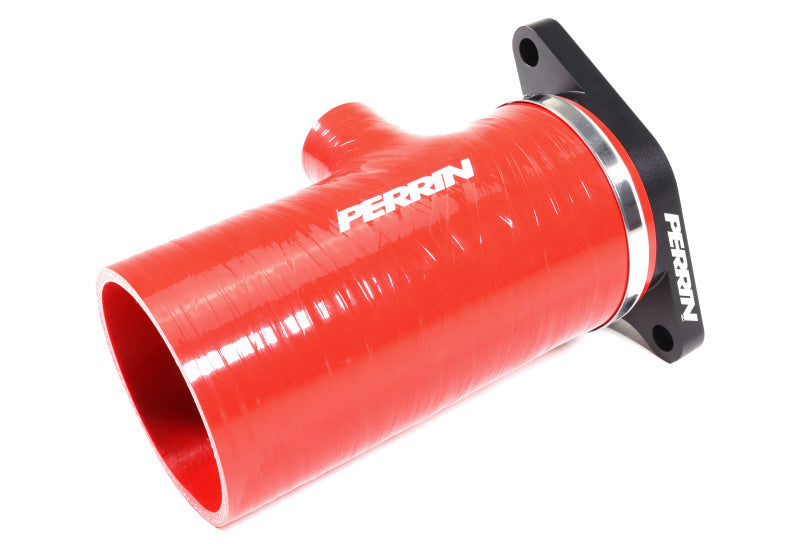 Perrin 2022+ Subaru WRX Red 3in Turbo Inlet Hose w/ Nozzle (Short)-Hoses-Perrin Performance