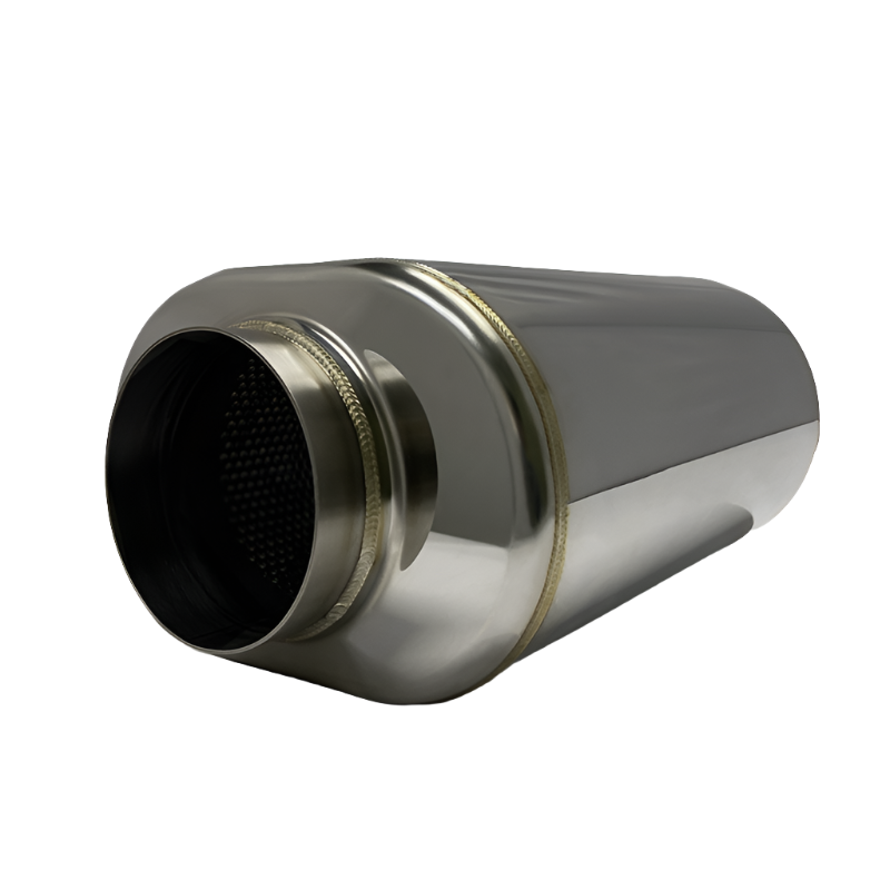 STB616-10223-2100-Stainless Bros 304 SS 4in x 17.0in OAL Oval Muffler - Polished Finish-Muffler-Stainless Bros