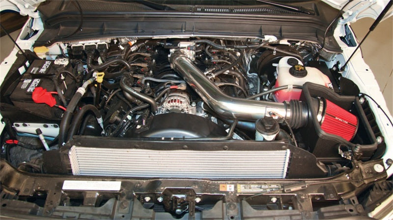 SPE9001-Spectre 11-14 Ford F250/350 V8-6.2L F/I Air Intake Kit - Polished w/Red Filter-Cold Air Intakes-Spectre