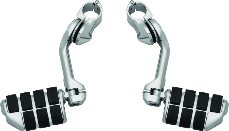 KUR4529-Kuryakyn Tour-Tech Cruise 6in Mount Arm With Dually ISO Pegs 1-1/4in Clamp Chrome-Footpegs-Kuryakyn