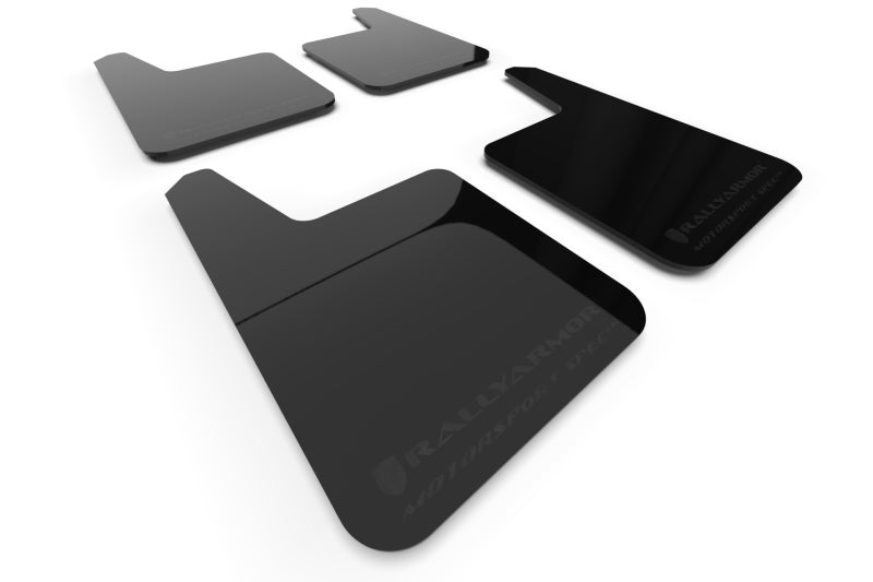 RALMF20-MSUR-BK-MBK-Rally Armor Universal Motorsport Spec Black UR Mud Flap Metallic Black Logo-Mud Flaps-Rally Armor