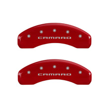 Load image into Gallery viewer, MGP14033SCA5RD-MGP 4 Caliper Covers Engraved Front &amp; Rear Gen 5/Camaro Red finish silver ch-Caliper Covers-MGP