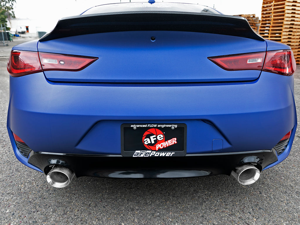 aFe aFe POWER Takeda 2.5in 304 SS CB Exhaust w/ Polished Tips 17-19 Infiniti Q60 V6-3.0L (tt)
