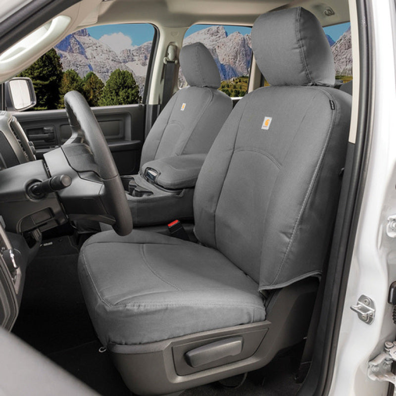 CVRGTC4138CAGY-Covercraft 19-24 Chevrolet Silverado Carhartt PrecisionFit Custom Second Row Seat Covers - Gravel-Seat Covers-Covercraft