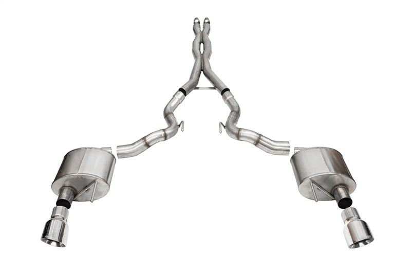Corsa 2024 Ford Mustang GT Conv. Xtreme CatBack Ex. Sys. 3.0in Dual Rear Exit w/4.5in Pro Series Tip-Catback-CORSA Performance