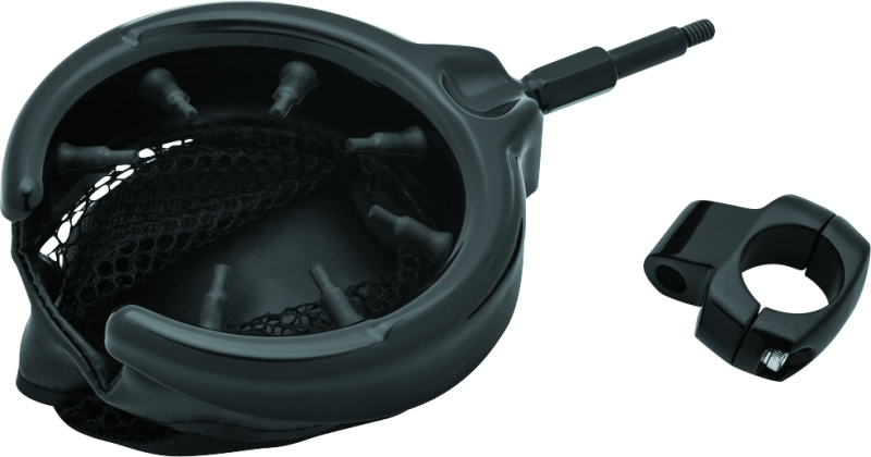 KUR1729-Kuryakyn Drink Holder With Basket 1inch Mount Gloss Black-Cup Holders-Kuryakyn