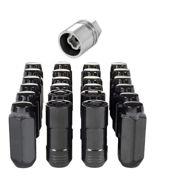 McGard 6 Lug Hex Install Kit w/Locks (Cone Seat Nut) M14X2.0 / 13/16 Hex / 2.25in. Length - Black-Lug Nuts-McGard