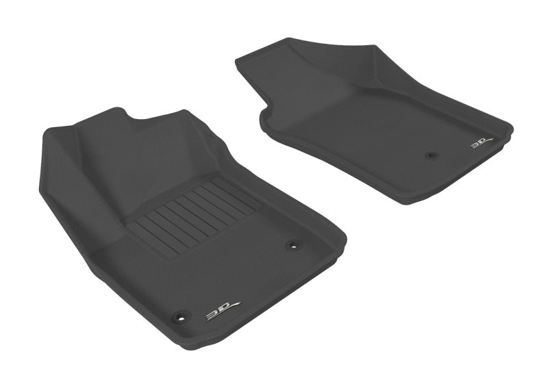 3D MAXpider 2012-2019 Fiat 500/500E Kagu 1st Row Floormat - Black - Black Ops Auto Works