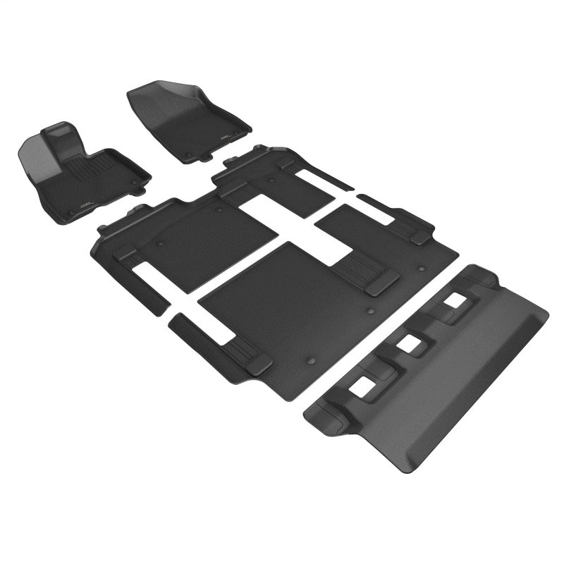 3D MAXpider 21-24 Toyota Sienna 8-Seat Kagu 1st, 2nd, & 3rd Row Floormats - Black 3D MAXpider ACEL1TY27201509
