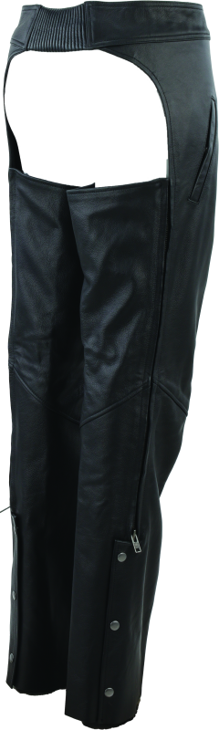 RIV094425-River Road Plains Leather Chaps Black Womens - Small-Pants-River Road