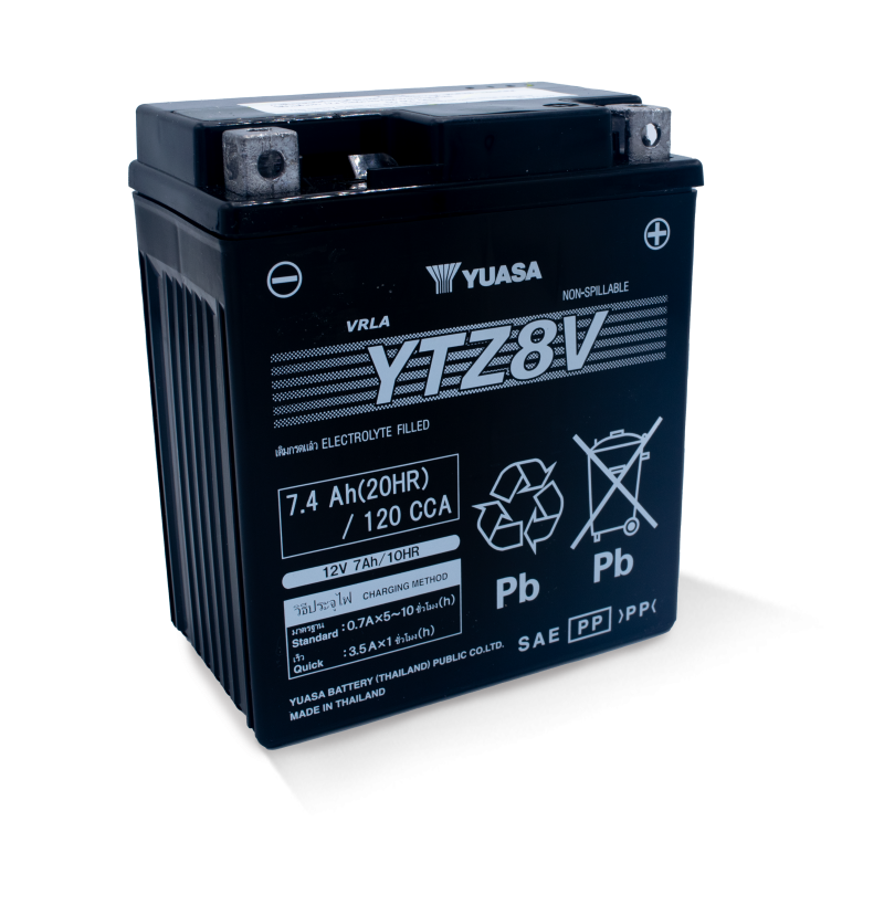 Yuasa YTZ8V Maintenance Free AGM 12 Volt Battery-Batteries-Yuasa Battery