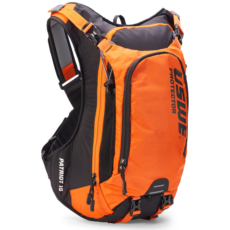 USWE Patriot MTB Protector Pack 15L - Orange/Black-Bags - Backpacks-USWE