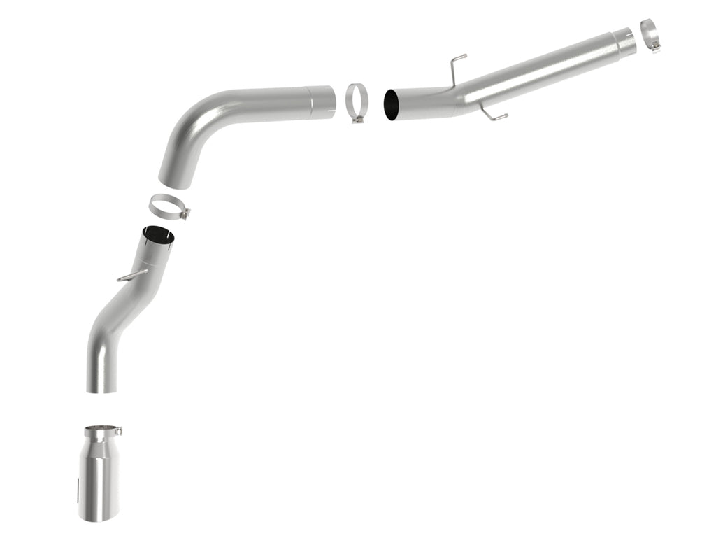 aFe aFe ATLAS 5in Alum Steel DPF-Back Exhaust System w/Polished Tip 19-20 Ram Diesel Trucks L6-6.7L (td)