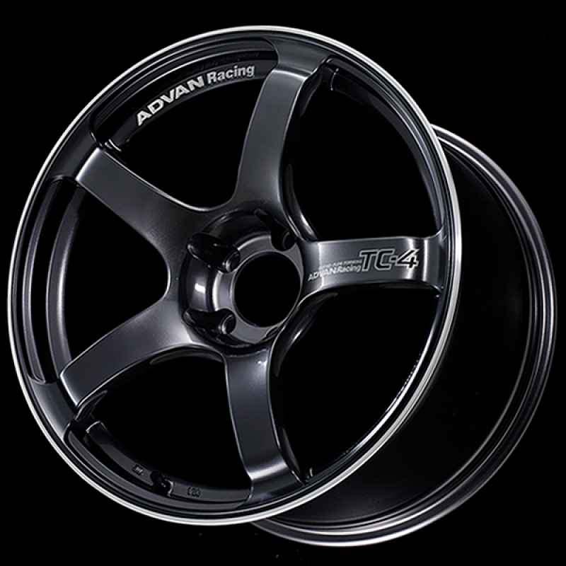 Advan TC4 18x9 +35 5-114.3 Racing Gunmetallic and Ring Wheel-Wheels - Cast-Advan