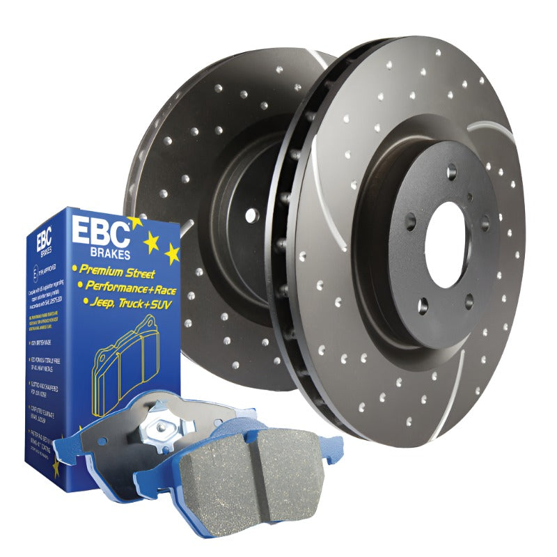 EBC S6 Kits Bluestuff Pads and GD Rotors-Brake Rotors - Slot & Drilled-EBC