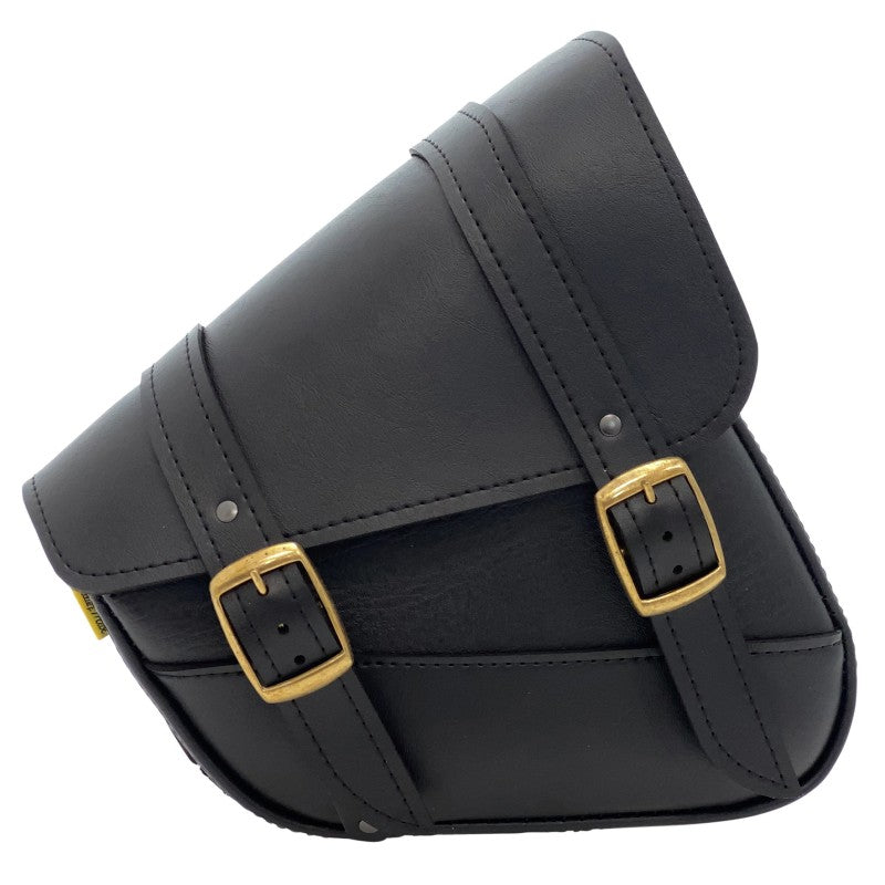 WAM59778-08-Willie & Max HD Sportsters, Custom Hard Tails Brass Monkey Swingarm Bag Dual Shock - Black-Bags - Bike Bags-Willie & Max