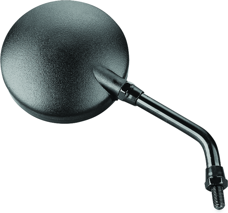 BKM600040-BikeMaster Round Mirror 6in Stem -10mm - Black-Side Mirrors-Bike Master