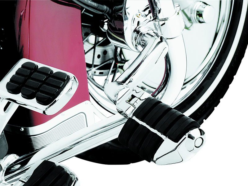 KUR4575-Kuryakyn Longhorn Offset Dually ISO Peg With 1-1/4in Clamp Chrome-Footpegs-Kuryakyn