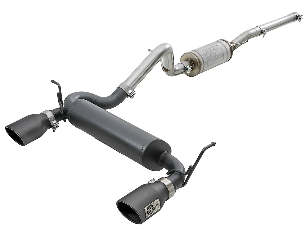 aFe aFe Rebel Series 2.5in 409 SS Cat-Back Exhaust w/ Black Tips 2007+ Jeep Wrangler (JK) V6 3.6L/3.8L