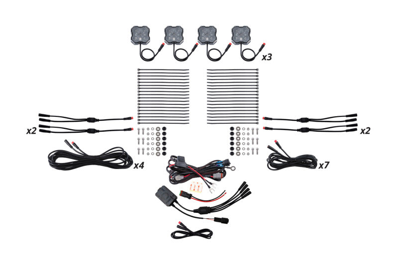 DIODD7748C-Diode Dynamics RGBW Rock Light Installer Kit w/Controller (12-pack)-Light Accessories and Wiring-Diode Dynamics