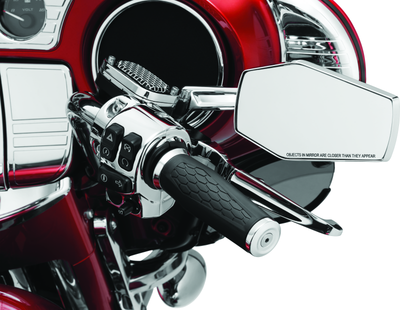 KUR5918-Kuryakyn Hex Mirrors Chrome-Rear View Mirrors-Kuryakyn