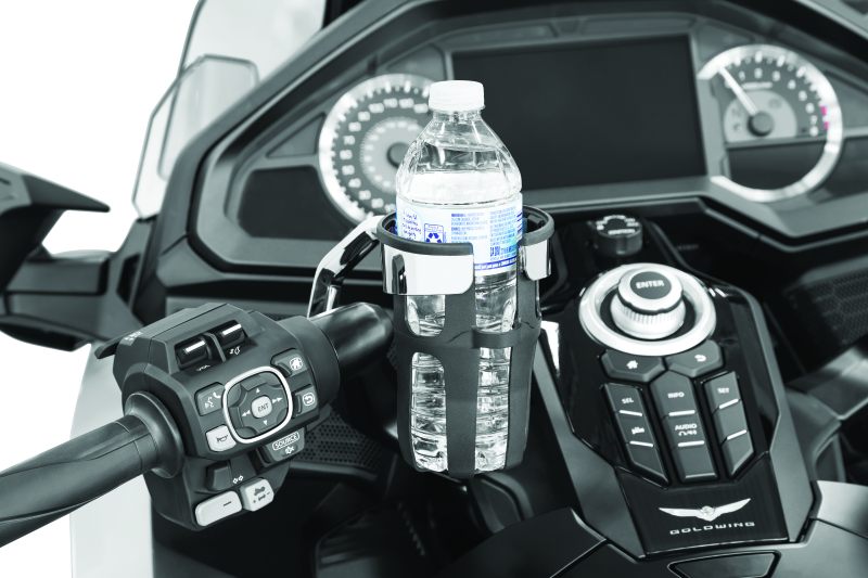 KUR6494-Kuryakyn Reflex Drink Handlebar Honda Goldwing DCT Left Side Mount Chrome-Cup Holders-Kuryakyn
