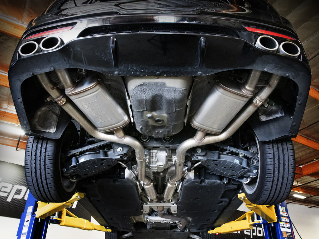 aFe aFe Gemini XV 3in to Dual 2-1/2in 304 SS Cat-Back Exhaust w/ Cut-Out 18-21 Kia Stinger L4-2.0L (t)