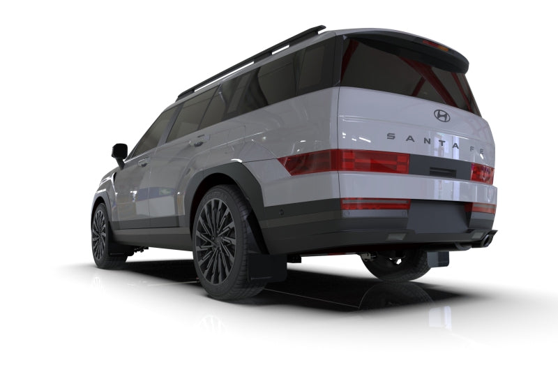 RALMF118-UR-BLK-DGRY-Rally Armor 2024+ Hyundai Santa Fe Black Mud Flap w/ Dark Grey Logo-Mud Flaps-Rally Armor