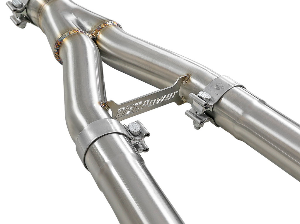 aFe aFe Takeda 2.5in to 3in 304 SS Y-Pipe Exhaust System 16-18 Infiniti Q50/Q60 V6-3.0L (tt)