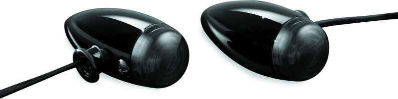 KUR2504-Kuryakyn Super Bright LED Mini Bullet Lights Amber Gloss Black-Light Accessories and Wiring-Kuryakyn