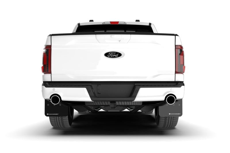RALMF115-UR-BLK-MBK-Rally Armor 21-24 Ford F-150 (Excl. Raptor) Black UR Mud Flap w/Metallic Black Logo-Mud Flaps-Rally Armor