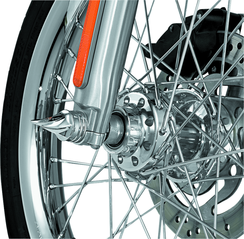 KUR1217-Kuryakyn Twisted Axle Caps Chrome-Hardware - Singles-Kuryakyn