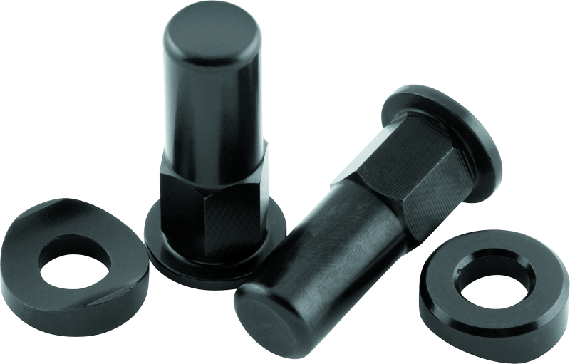 BKM151628-BikeMaster Rim Lock Nuts (Pair) T6 Aluminum/Black-Wheel Accessories-Bike Master