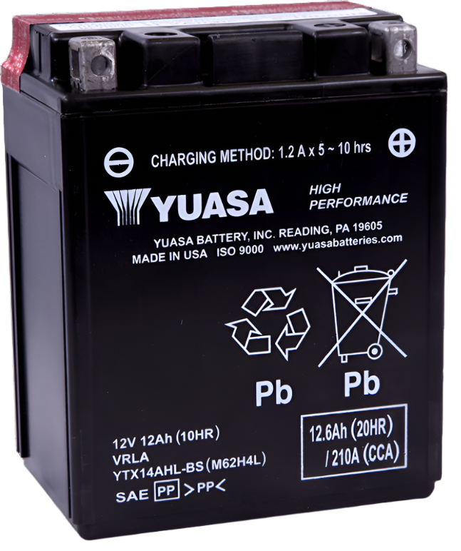 Yuasa YTX14AHL-BS High Performance AGM 12 Volt Battery (Bottle Supplied)-Batteries-Yuasa Battery