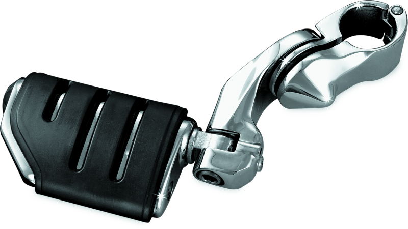 KUR7585-Kuryakyn Tour Tech Trident Dually 4in Back Arm With 1-1/4in Clamps Chrome-Footpegs-Kuryakyn
