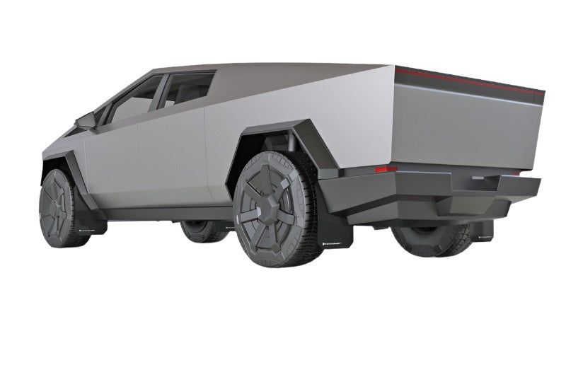 RALMF112-UR-BLK-MBK-Rally Armor 2024 Tesla Cybertruck Black UR Mud Flap Metallic Black Logo-Mud Flaps-Rally Armor