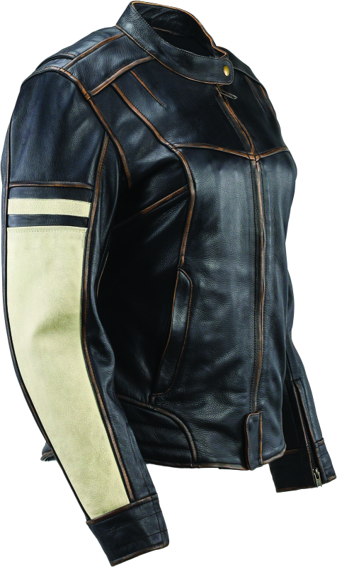 RIV094388-River Road Dame Vintage Leather Jacket Black Womens - Small-Jackets - Leather-River Road