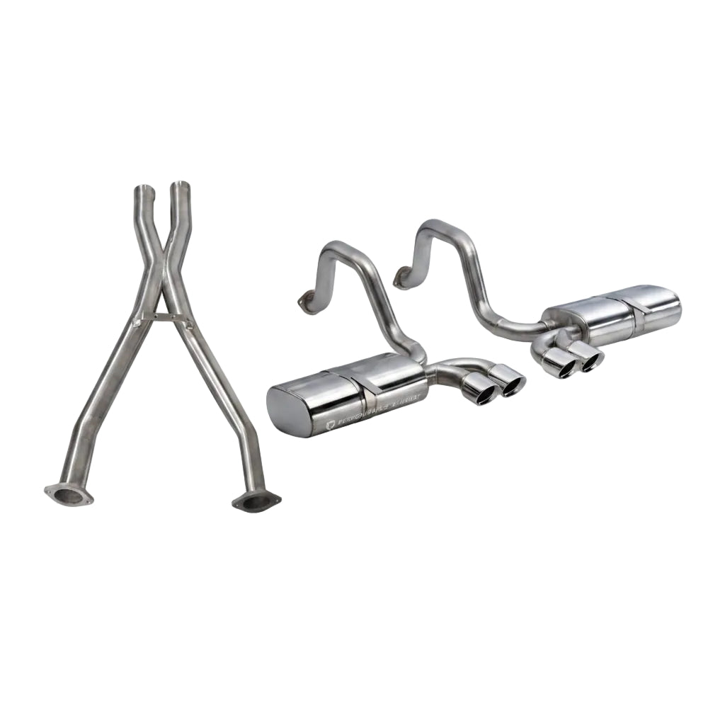 CORSA 14111CB Sport cat-back exhaust system for 1997-2004 Corvette C5, front three-quarter view