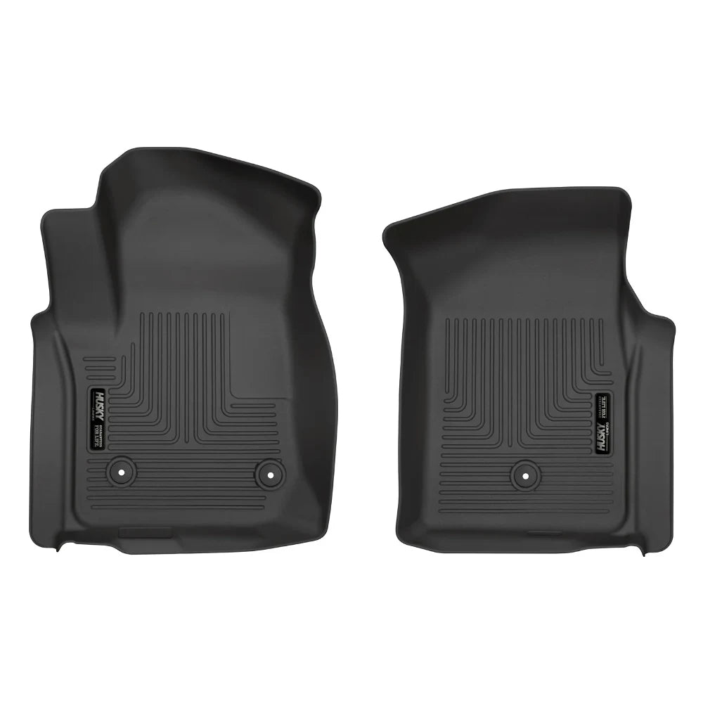 Husky Liners 19-20 Chevy Silverado WeatherBeater Black Floor Liners - Front - Husky Liners HSL13201