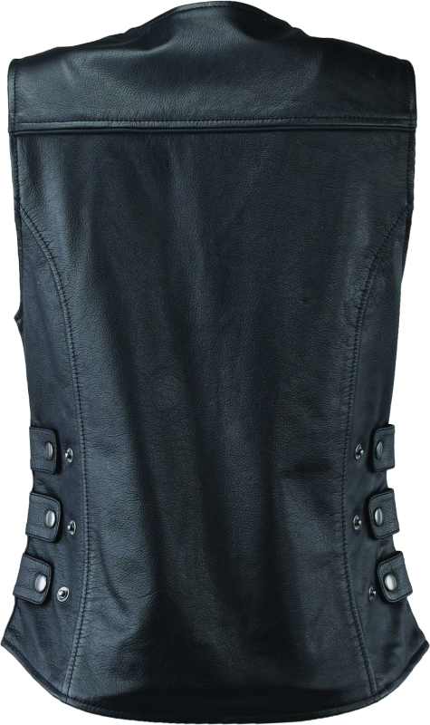 RIV094412-River Road Plains Leather Vest Black Womens - Small-Vests-River Road