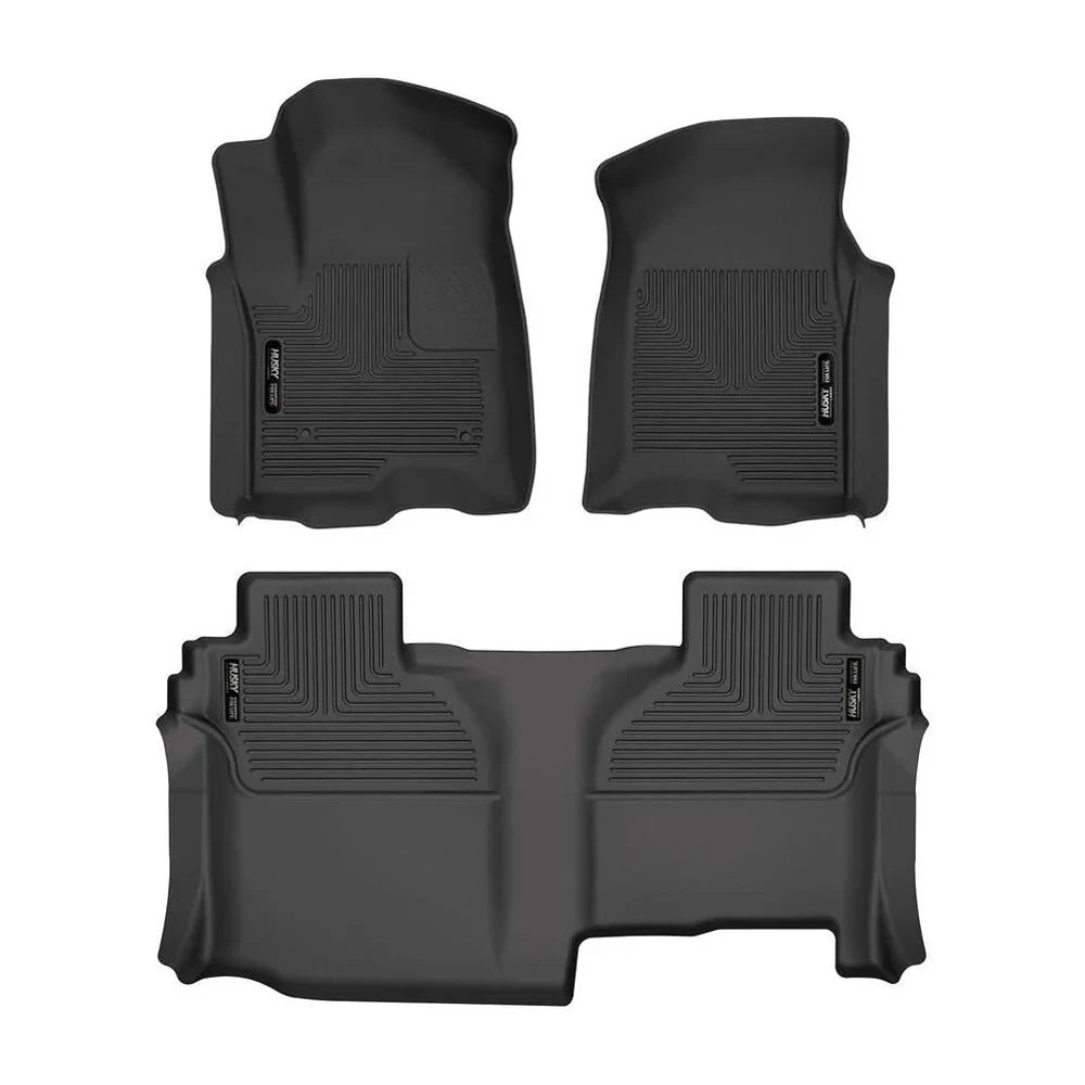 Husky Liners 19-24 Chevy Silverado1500/GMC Sierra1500 X-Act Front + 2nd Seat Floor Liner Set-Black - Husky Liners HSL53648