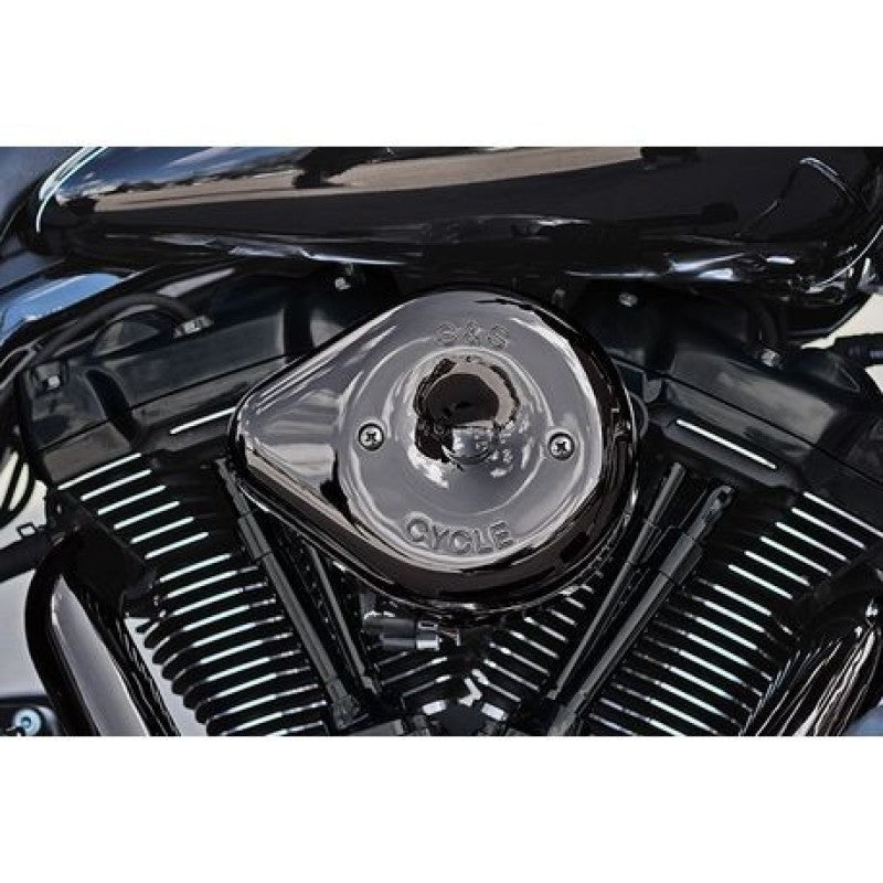 S&S Cycle 17-23 M8 Models Lava Chrome Stealth Teardrop Air Cleaner Kit-Air Intake Components-S&S Cycle
