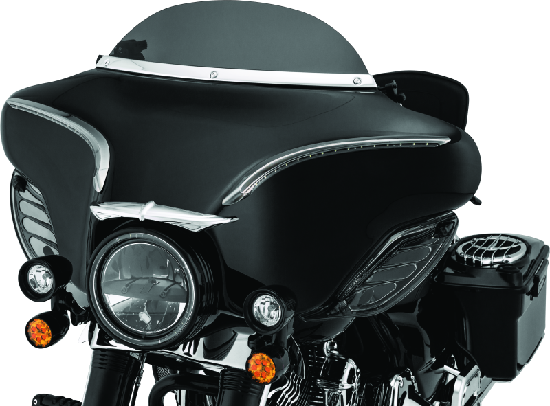 KUR1310-Kuryakyn Smooth Windshield Trim 96-13 Touring Chrome-Exterior Trim-Kuryakyn